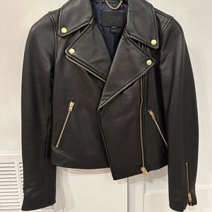 Jcrew leather biker size 000. Black.